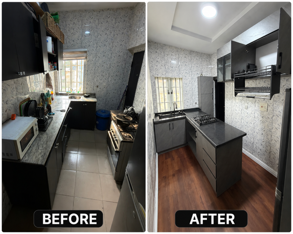Nigerians react as man reveals spending N1 million on small Kitchen renovation