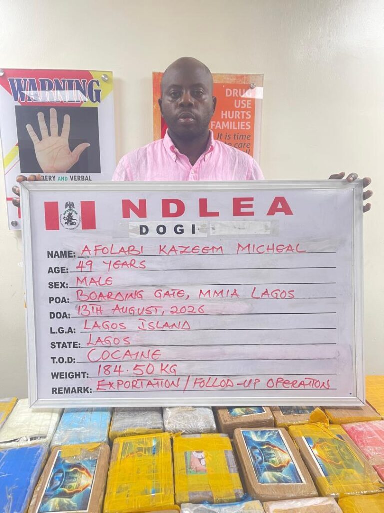 NDLEA Arrests Lagos Socialite KC Luxury Over 184.5kg Cocaine Consignment