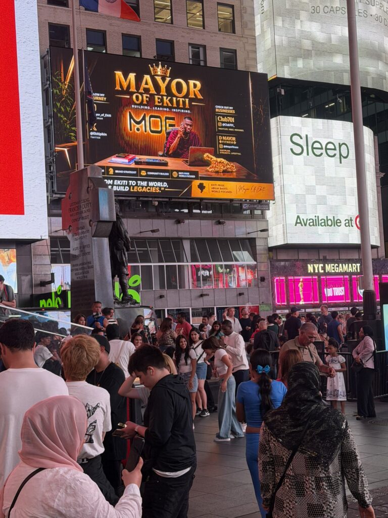 Nigerians Drag Mayor of Ekiti for Advertising an Abuja Gym on New York Times Square Billboard
