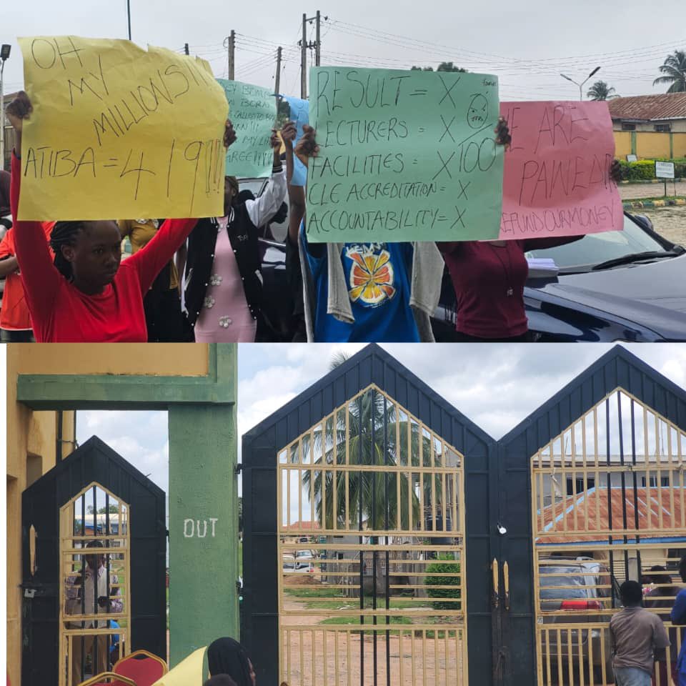 Atiba University Law Students Protest Over 10-Year Moratorium, DVC’s Remarks Spark Outrage