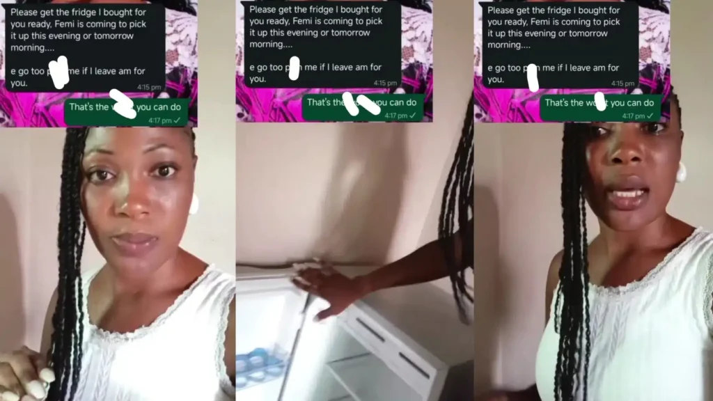 Lady Breaks Down as Ex Demands Fridge He Bought During Relationship