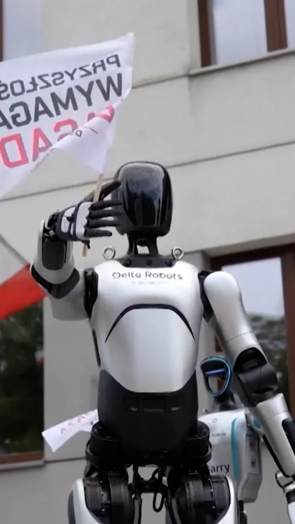 Robots Protest In Poland Over AI Threat To Jobs