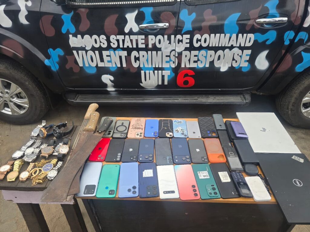 Police Arrest Four Suspected Armed Robbers in Lagos, Recover 25 Phones, Laptops